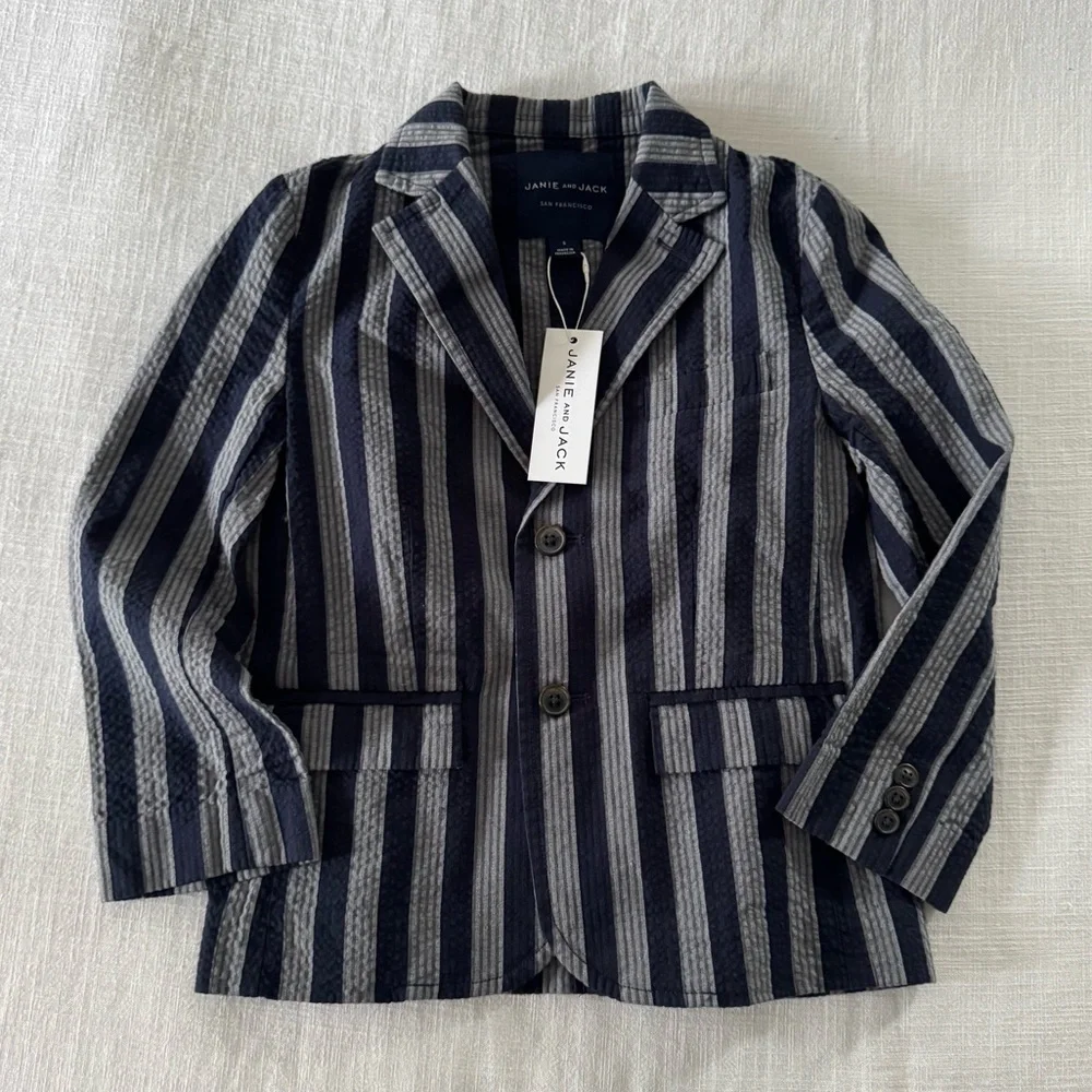 Janie and Jack Navy Grey Blazer - New with Tags, size 5